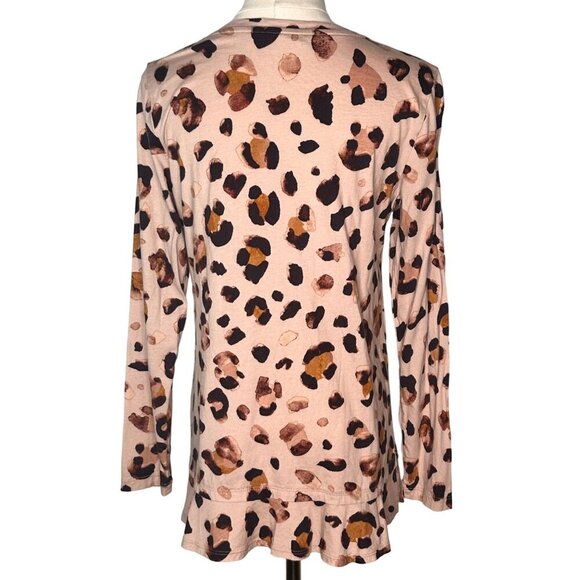 LOGO Leopard Top S Lounge Animal Punk Grunge 90s Boho Cozy Office Fall Autumn - Picture 2 of 7